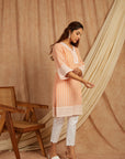 Peach Self Adorned Co-Ord Set Set Of 2