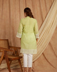 Green Self Adorned Co-Ord Set Set Of 2