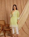 Green Self Adorned Co-Ord Set Set Of 2