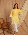 Yellow Self Adorned Co-Ord Set Set Of 2