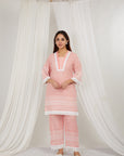 Strawberry Thread Embroidered Cotton Co-Ord Set Of 2