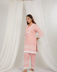 Strawberry Thread Embroidered Cotton Co-Ord Set Of 2