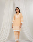 Papaya Thread Embroidered Cotton Co-Ord Set Of 2
