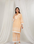 Papaya Thread Embroidered Cotton Co-Ord Set Of 2