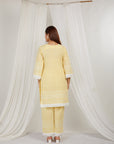 Lemon Thread Embroidered Cotton Co-Ord Set Of 2