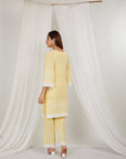 Lemon Thread Embroidered Cotton Co-Ord Set Of 2