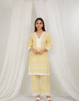 Lemon Thread Embroidered Cotton Co-Ord Set Of 2