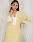 Lemon Thread Embroidered Cotton Co-Ord Set Of 2