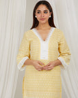 Lemon Thread Embroidered Cotton Co-Ord Set Of 2