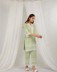 Avocado Thread Embroidered Cotton Co-Ord Set Of 2