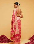 Traditional Pink Georgette Bandhani Banarasee Saree