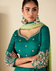 Elegantly Zardosi Embroidered Yoke With Minimalistic