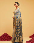 Traditional Blue Shading Georgette Bandhani Banarasee Saree