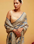 Traditional Blue Shading Georgette Bandhani Banarasee Saree