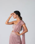 Crop Top and Flared Pants Fusion Set with Sequin Embroidery - Satin
