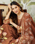 Lachka Gota Machine Work Kurta Set - Brown