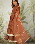 Lachka Gota Machine Work Kurta Set - Brown