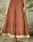 Lachka Gota Machine Work Kurta Set - Brown