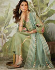 Lachka Gota & Patch Work Kurta Set - Green