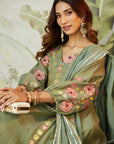 Lachka Gota & Patch Work Kurta Set - Green