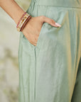 Lachka Gota & Patch Work Kurta Set - Green