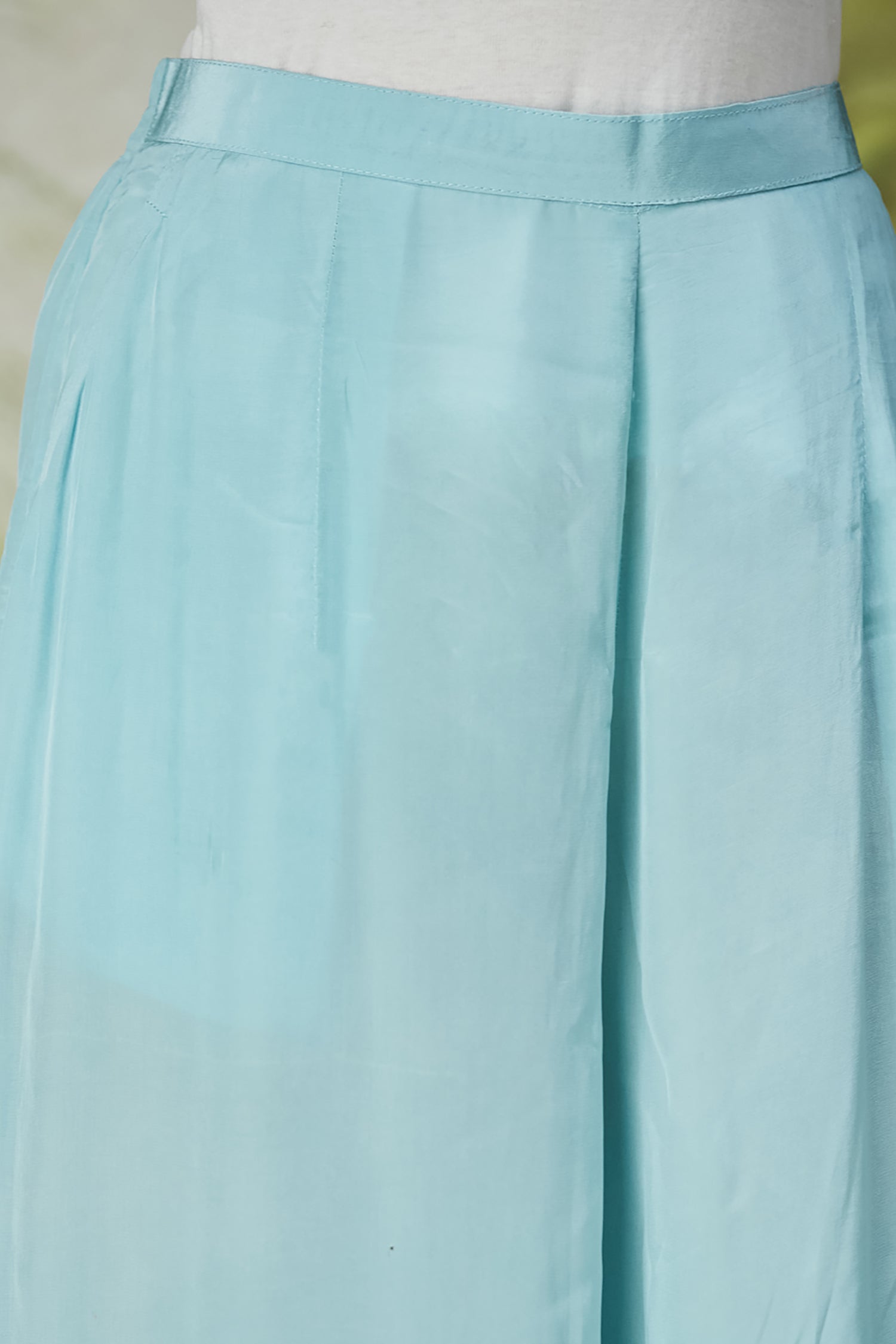 Mukaish Co-Ord Set With Overlay - Sky Blue