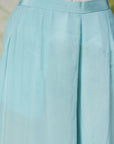 Mukaish Co-Ord Set With Overlay - Sky Blue