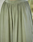 Embroidered Co-ord Set with Long Shrug - Dusty Green