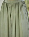 Embroidered Co-ord Set with Long Shrug - Dusty Green