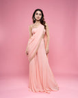 Pretty Peach Pant Saree