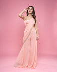 Pretty Peach Pant Saree
