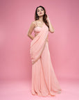 Pretty Peach Pant Saree