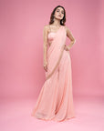 Pretty Peach Pant Saree