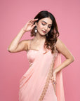 Pretty Peach Pant Saree