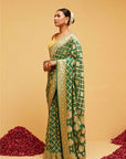 Green Georgette Banarasi Bandhani Saree