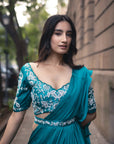 Aprajita Teal Saree