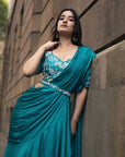 Aprajita Teal Saree