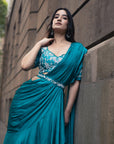 Aprajita Teal Saree