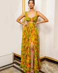 Yellow Ginger Flower Long Indo Dress (Set Of 2)
