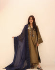 Khushboo & Pankaj Earthy Olive Festive Kurta Set