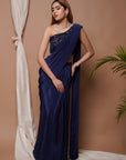 Navy Pre-Stitched Draped Saree