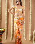 Orange Forest Print Drape Indo Set