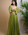 Green Kaudi Digital Print Indo Set (Set Of 2)