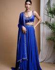 Royal Blue Lehenga Set (Set Of 3)