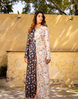 Mint Green Crepe and Organza Drape Skirt Set with Ruffle Dupatta