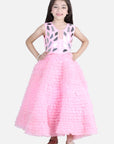Net Tulle Dress with Acrylic Handwork On Umpire