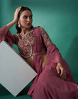 Intricately Hand Embroidered Pre Draped Saree