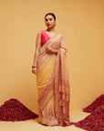 Traditional Maroon and Yellow Georgette Bandhani Saree