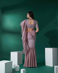 Pre Drape Skirt Saree With Tube Details In Floral and Geometrical