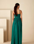 Ruflle Drape Skirt Set with Crop Top
